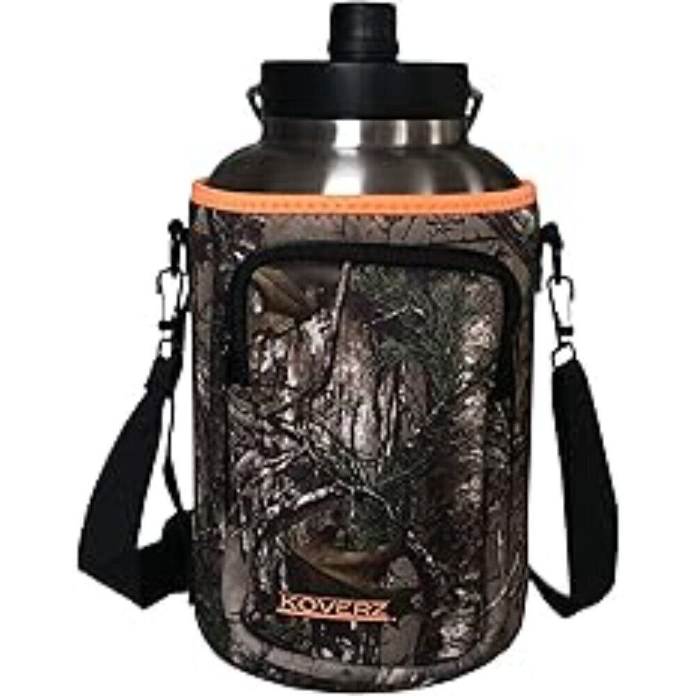 KOVERZ Water Bottle Carriers Realtree Camo Shoulder Strap Zip Pocket